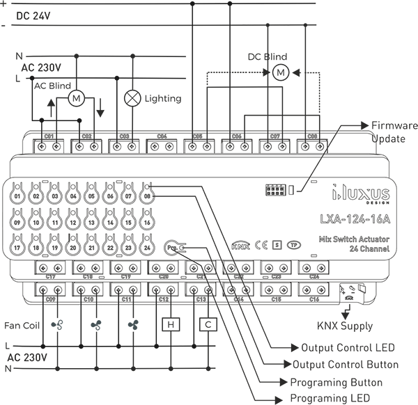 16-24 Switch Actuator Connection Diagram