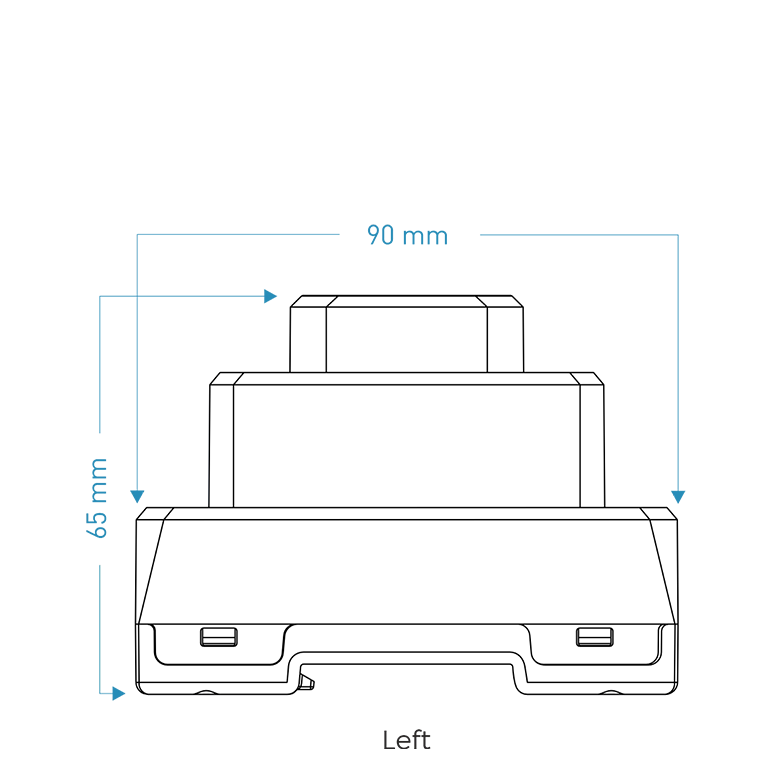 KNX Power Supply_LXA-128-30V_Scale Drawing_Left